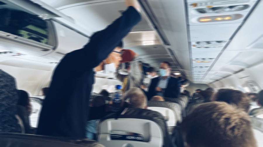 Worried and stressed passengers