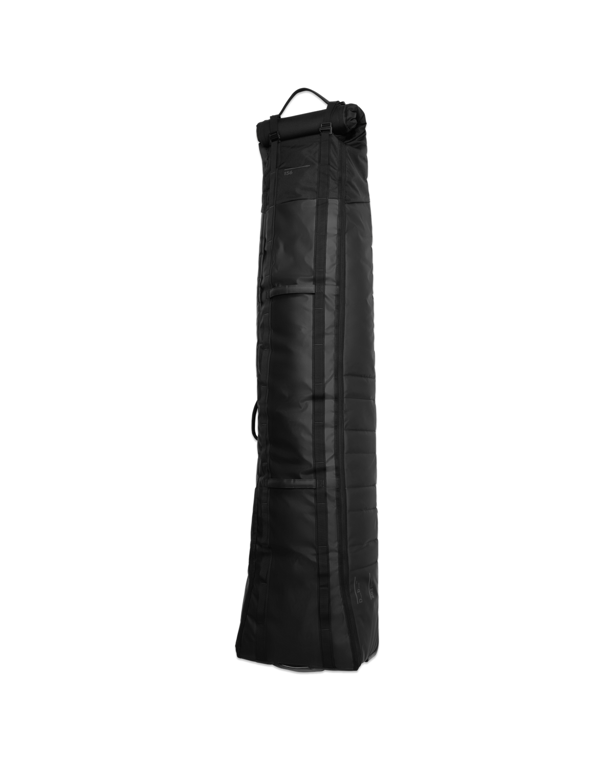 Db Snow Roller Pro 127L ski- og snowboardbag i fargen Black Out, stående oppreist.